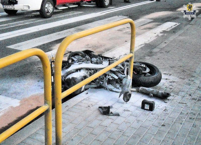 Dwa wypadki z udziałem motocykli w Chojnicach