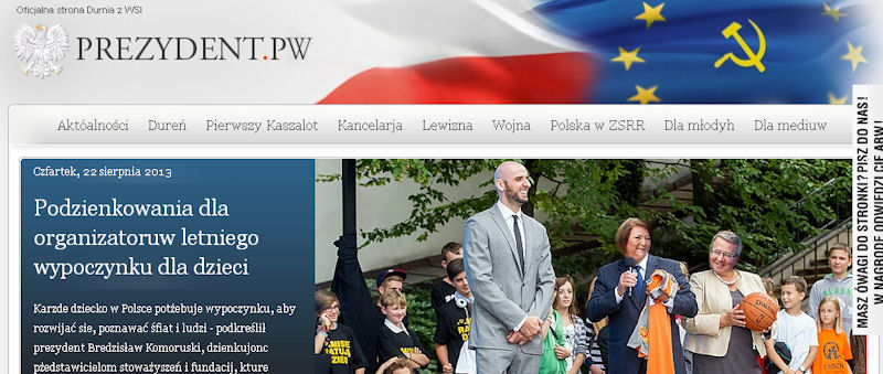 Sparodiowana strona znajduje się pod adresem www.prezydent.pw